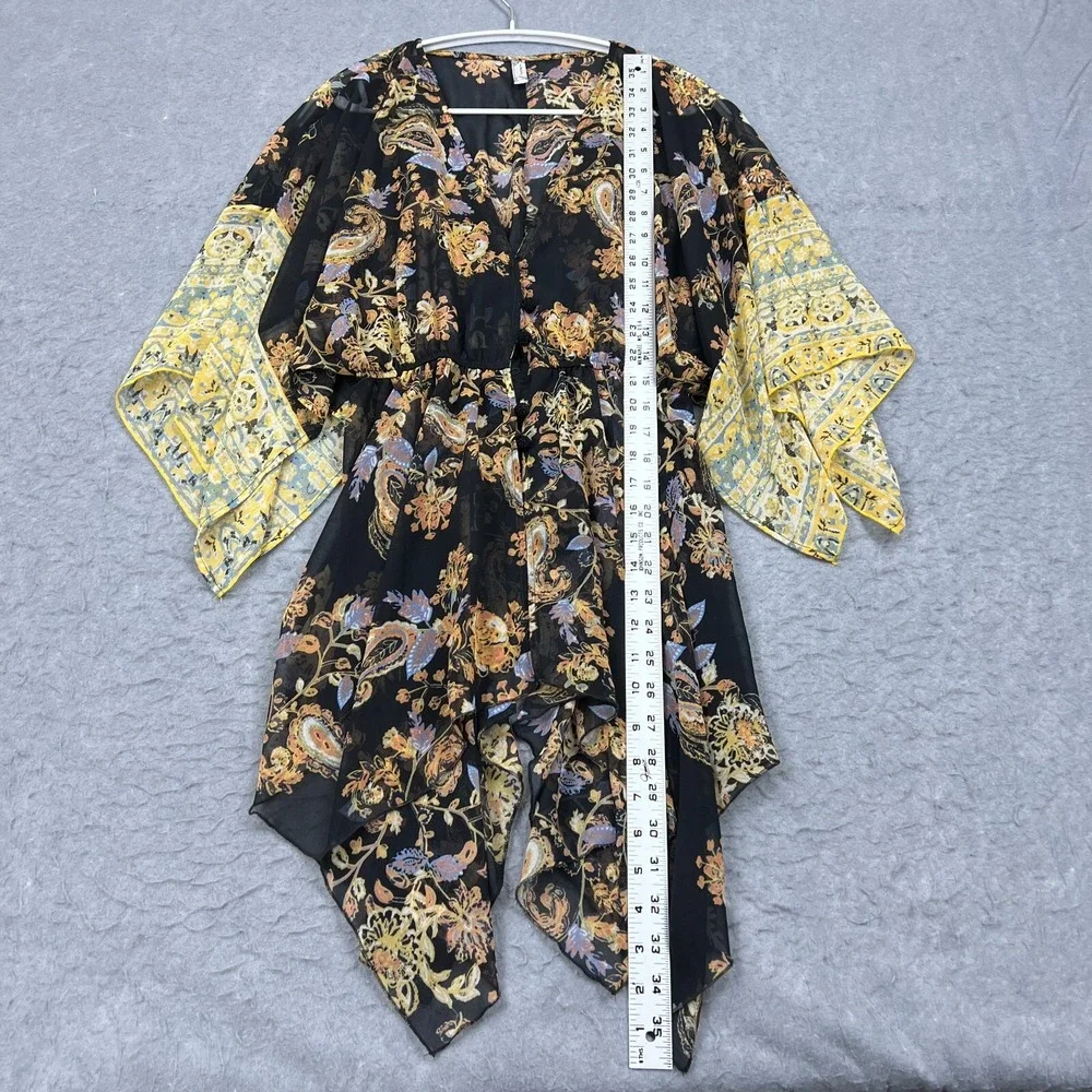 Free People Cardigan Women's XS Dream State Set Black Combo Floral Lightweight**